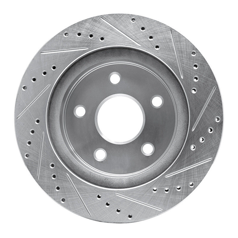 R1 02-24 Dodge Ram Front Left Drilled & Slotted Silver Brake Rotor | Ram 1500 (09-24) (631-40094L)