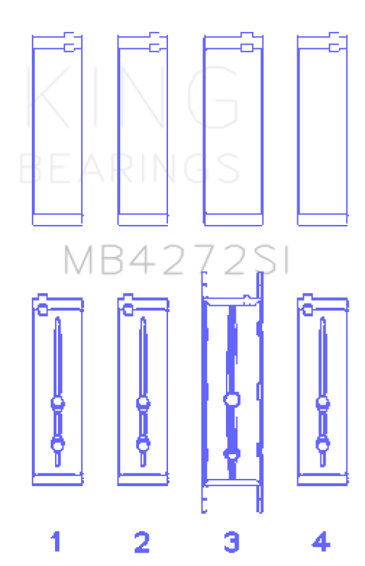 King Engine Bearings Main Bearing Set | Holden Alloytec 175/190 (+0.25mm) (MB4272SI0.25)