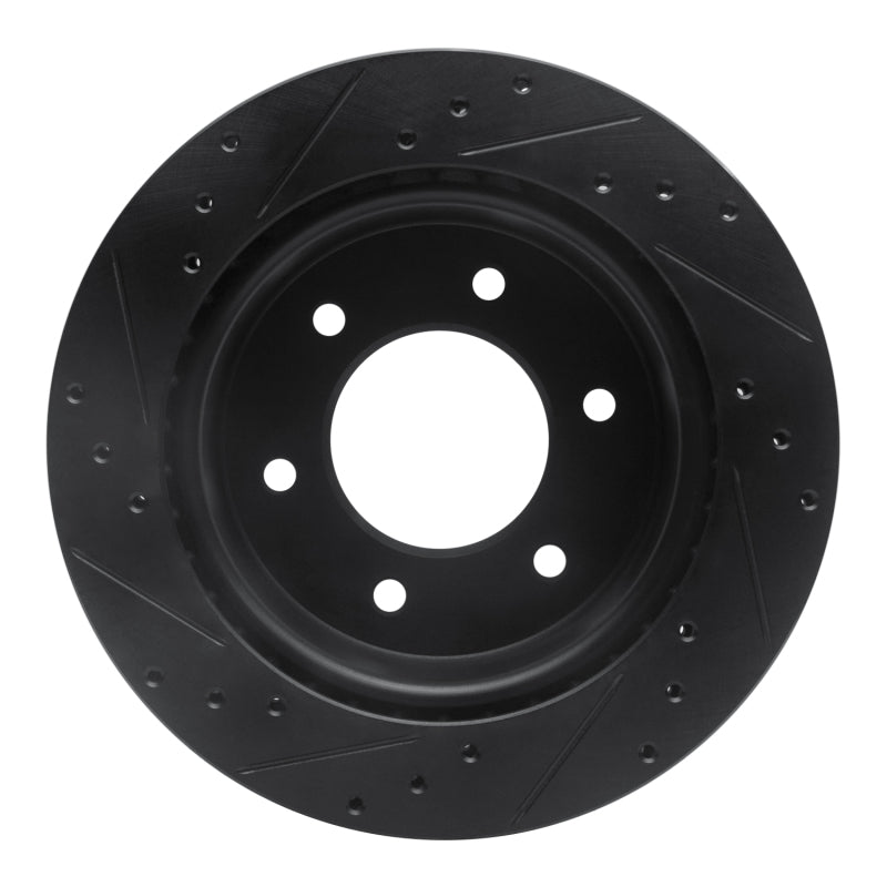 R1 Rear Right Drilled & Slotted Black Brake Rotor | Ford Bronco (19-25) / Ranger (19-26) (ECB-54276R)