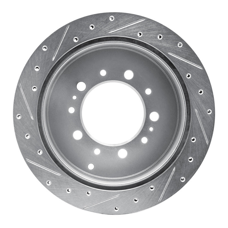 R1 17-21 Toyota Land Cruiser Rear Right Drilled & Slotted Silver Brake Rotor | Toyota Tundra (07-09 / 10-13 / 14-18 / 19-21) (EDZ-76137R)