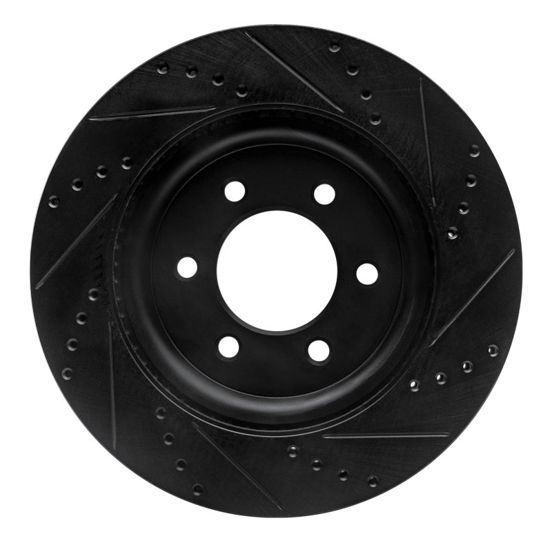 R1 Front Left Drilled & Slotted Black Brake Rotor | Ford Bronco (21-26) (ECB-54287L)