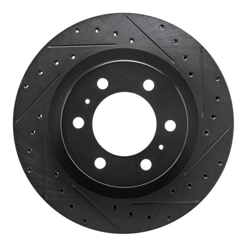 R1 Concepts Front Drilled & Slotted Black Brake Rotor | Lexus LX600 (22-26) (ECB-76162R)
