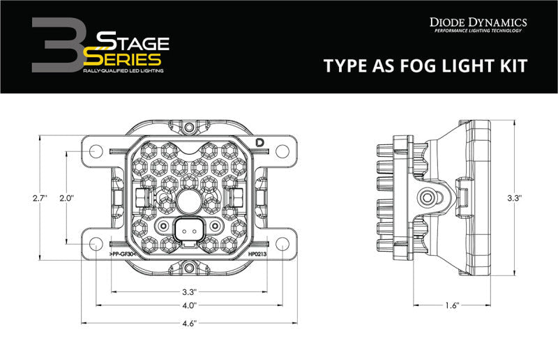 Diode Dynamics SS3 Pro Type AS Kit ABL - Yellow SAE Fog Lights offroad accessory | Iron Ridge Offroad