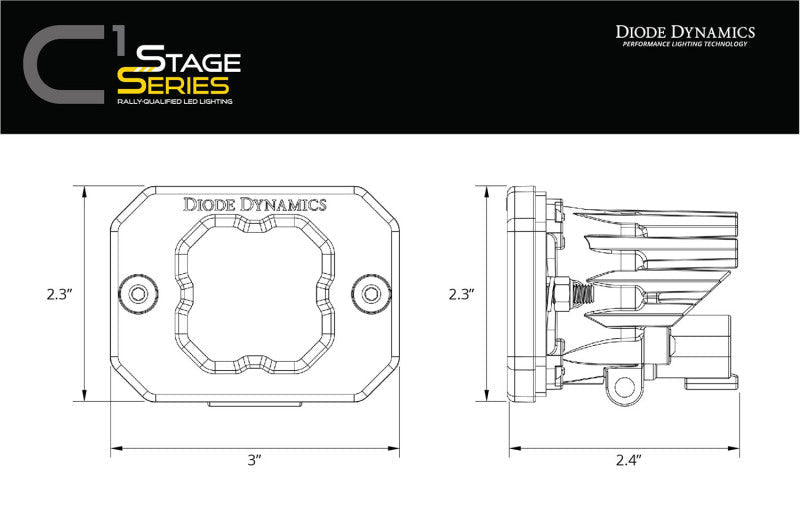 Diode Dynamics Stage Series Flush Mount Reverse C2 Pro Light Kit Lights offroad accessory | Iron Ridge Offroad