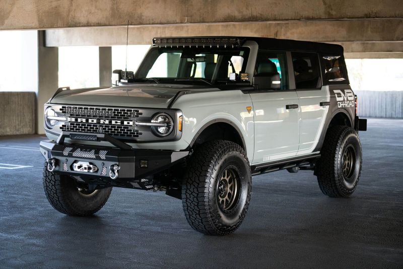 DV8 Offroad LBUN - 01 Bull Bar Add - On for Ford Bronco with 13 - Inch Elite Series Light Bar Mount Bumpers offroad accessory | Iron Ridge Offroad