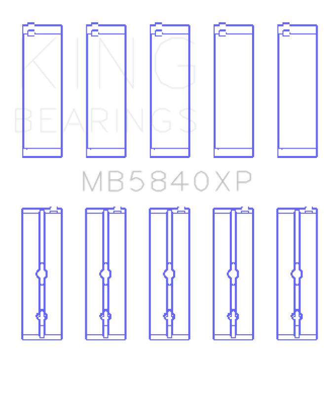 King Chrysler/Dodge Gen 3 Hemi 5.7L/6.1L/6.4L Crankshaft Main Bearing Set (Set of 5)