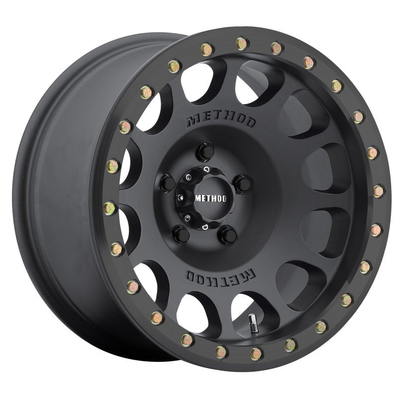 Method Wheels MR105 Beadlock Matte Black 17x8.5 ET0 Offset 6x135 Bolt Pattern Wheels offroad accessory | Iron Ridge Offroad