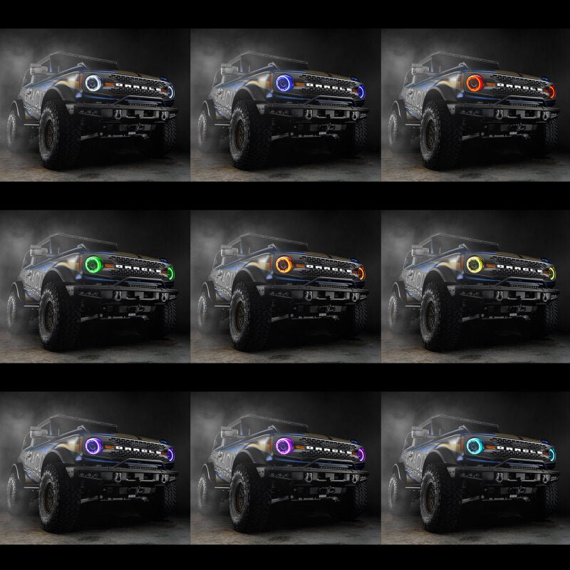 Oracle 2021+ Ford Bronco Oculus Bi - LED Projector Headlights - ColorSHIFT LED Lights offroad accessory | Iron Ridge Offroad