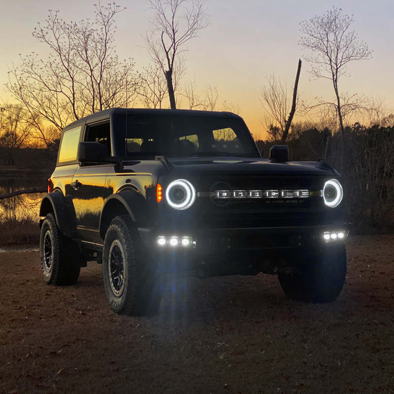 ORACLE Lighting 2021 - 2024 Ford Bronco Triple LED Fog Light Kit for Steel Bumper - White Lights offroad accessory | Iron Ridge Offroad
