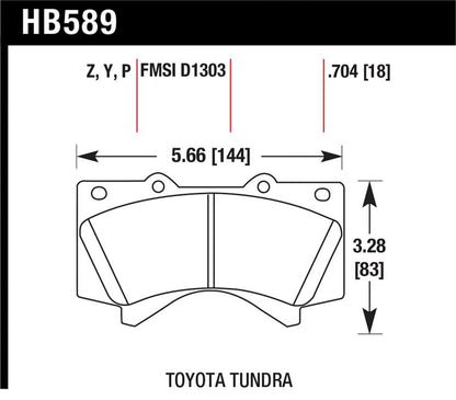 Hawk Performance Ceramic Street Front Brake Pads | Toyota Land Cruiser 2008–2014 (HB589Z.704)