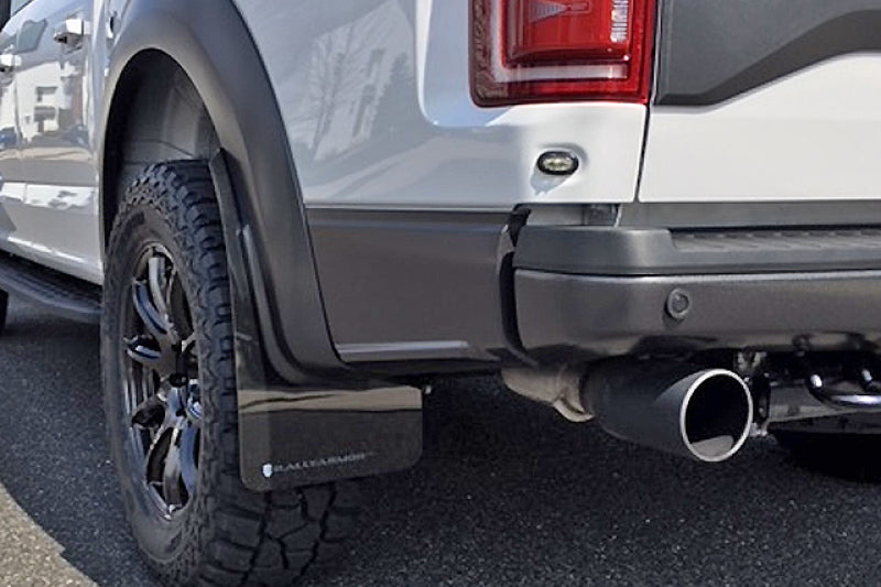 Rally Armor UR Mud Flap | Ford F-150 Raptor (17-20) (MF53-UR-BLK/WH)
