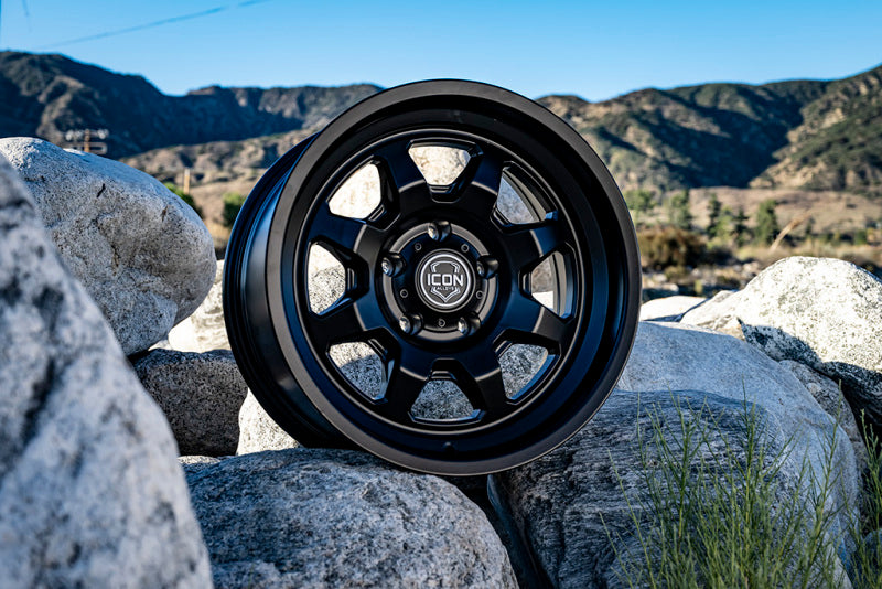 ICON Nuevo 17x8.5 / 6x5.5 / 25mm Offset / 5.75in BS Satin Black Wheel | Ford Ranger (19-26) / Ford Bronco (21-26) (8117859057SB)