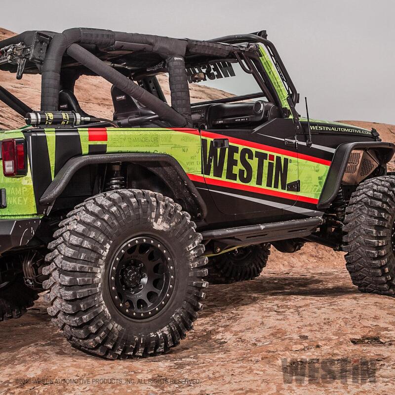 Westin Textured Black Triple Tube Rock Rail Steps: Jeep Wrangler (07-17) / Wrangler JK (18)