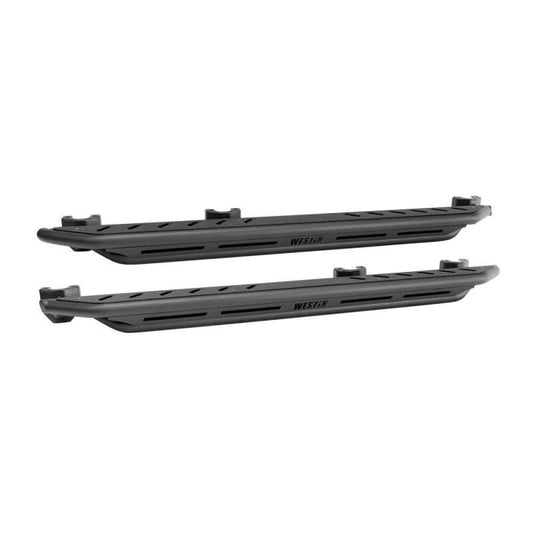 Westin Textured Black Triple Tube Rock Rail Steps: Jeep Wrangler JL Unlimited 2018-2024