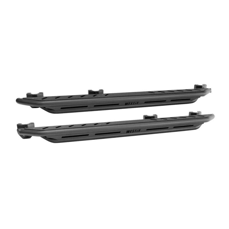 Westin Textured Black Triple Tube Rock Rail Steps: Jeep Wrangler JL Unlimited 2018-2024