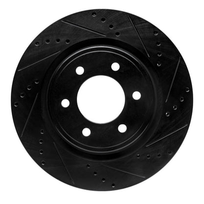 R1 2021-2025 Ford F-150 4WD Front Right Drilled & Slotted Black Brake Rotor | Ford F-150 (21-26) (ECB-54287R)