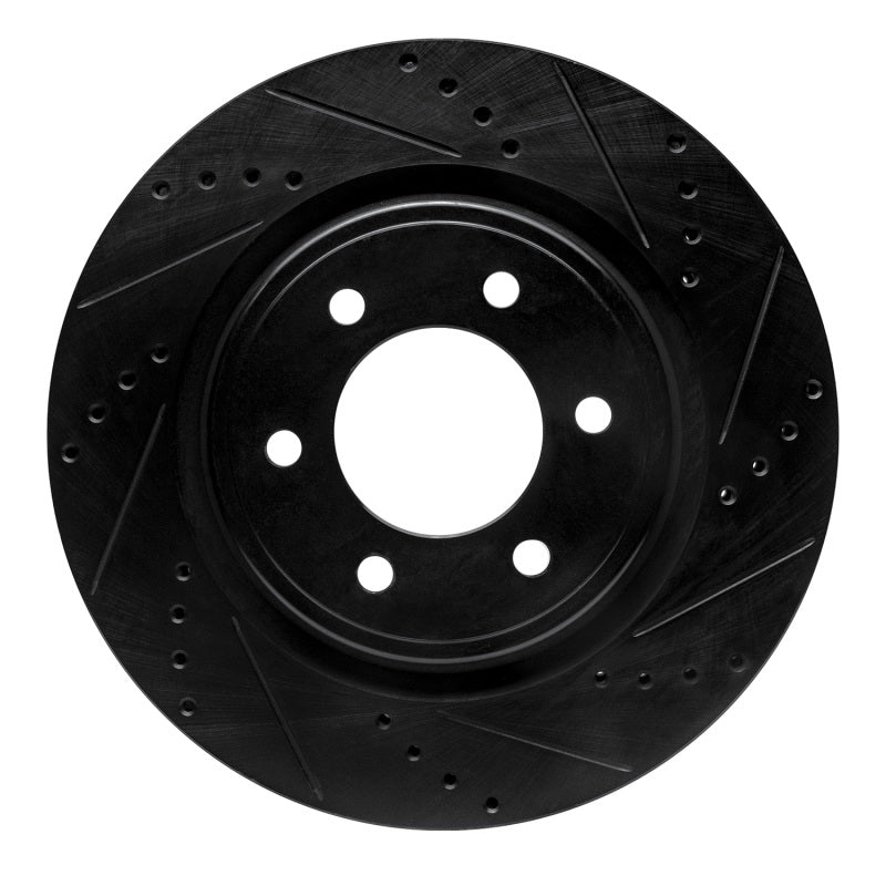 R1 2021-2025 Ford F-150 4WD Front Right Drilled & Slotted Black Brake Rotor | Ford F-150 (21-26) (ECB-54287R)