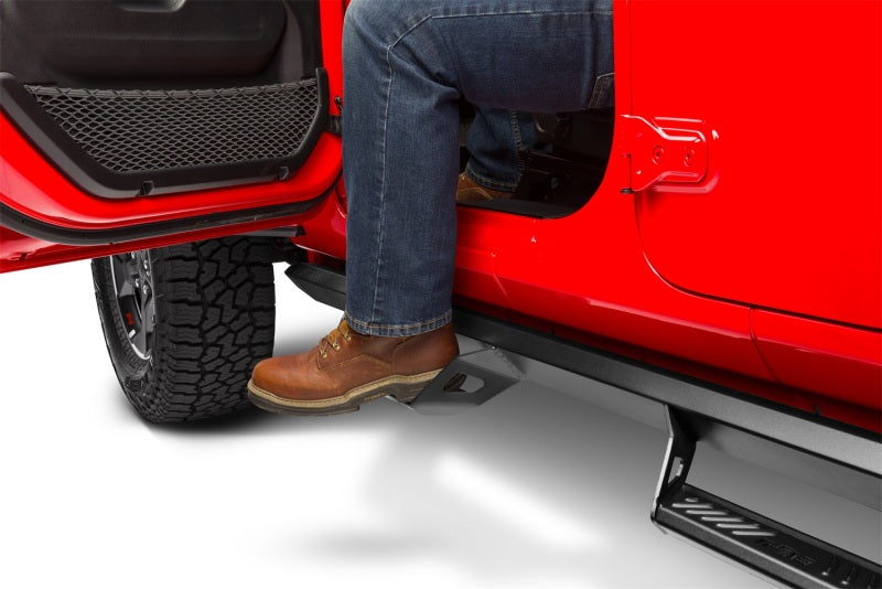 N-Fab Predator Pro Nerf Steps Textured Black (F&R): Jeep Wrangler Unlimited JL 2018-2026