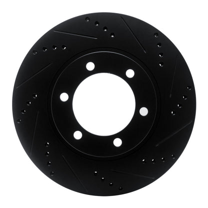 R1 Concepts Front Right Drilled & Slotted Black Brake Rotor | Lexus GX470 (06-09) (ECB-76126R)