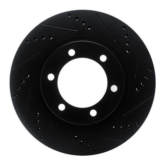 R1 Concepts Front Right Drilled & Slotted Black Brake Rotor | Lexus GX470 (06-09) (ECB-76126R)