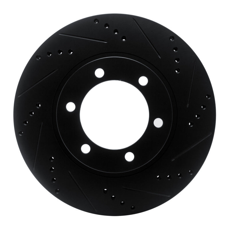R1 Concepts Front Right Drilled & Slotted Black Brake Rotor | Lexus GX470 (06-09) (ECB-76126R)