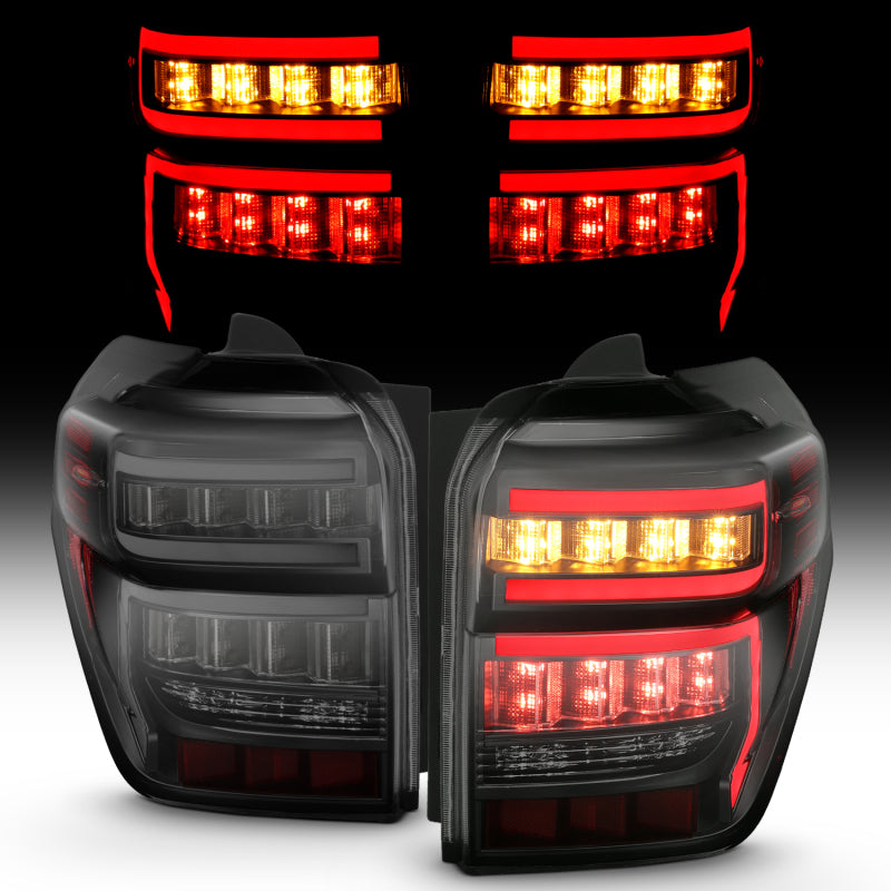 ANZO LED Tail Light Assembly Smoke Lens w/ Light Bar | Toyota 4Runner (14-20) (311312)