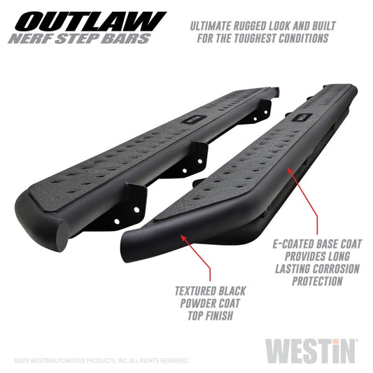 Westin Outlaw Nerf Step Bars (SIDE): Dodge Ram 1500 / 2500 / 3500 (09-23) / Ram 1500 Classic (19-23)