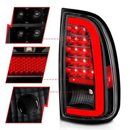 ANZO LED Tail Light Assembly w/ Light Bar Black Housing Clear Lens | Toyota Tundra (00-06) (311411)