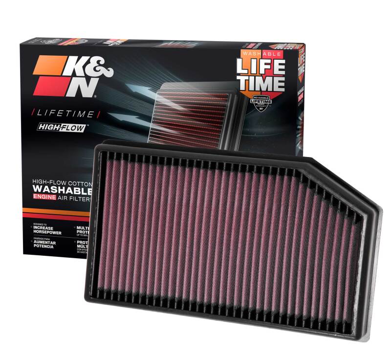 K&N Drop-In Air Filter: Jeep Wrangler 3.6L V6, 2.0L Turbo 2018 - 2025