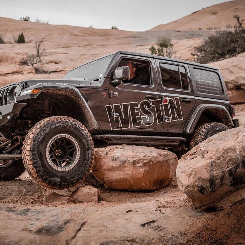 Westin Textured Black Triple Tube Rock Rail Steps: Jeep Wrangler JL Unlimited 2018-2024
