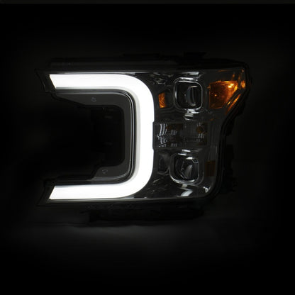 ANZO Projector Headlights w/ Plank Style Switchback Chrome w/ Amber | Ford F-150 (18-19) (111399)