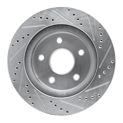 R1 02-24 Dodge Ram Front Left Drilled & Slotted Silver Brake Rotor | Ram 1500 (09-24) (631-40094L)