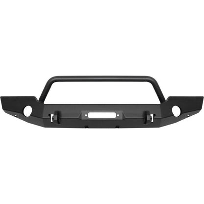 Westin Textured Black Full Width Front Bumper w/ Bull Bar: Jeep Gladiator (20-24) / Wrangler (18-24)
