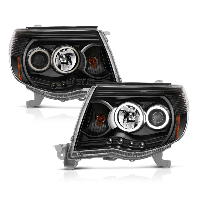 ANZO Projector Headlight Set w/ Halo Black | Toyota Tacoma (05-11) (121282)