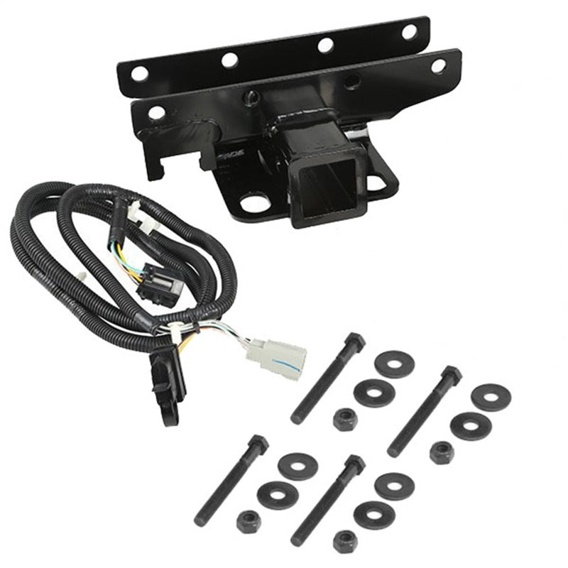 Rugged Ridge Receiver Hitch Kit w/ Wiring Harness: Fits Most Jeep Wrangler Models (2007-2018)
