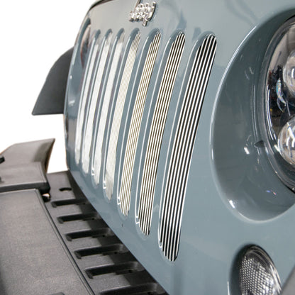 DV8 Offroad Polished Grille Inserts: Jeep Wrangler (2007-2017) / Wrangler JK 2018