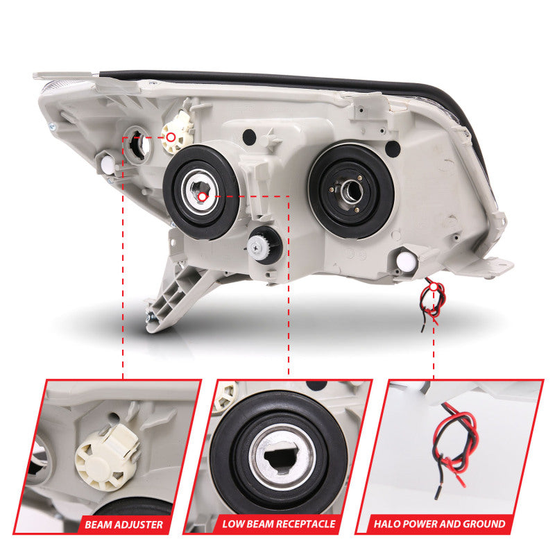 ANZO Projector Headlights - Black w/ CCFL Halo | 2006-2009 Toyota 4Runner (111320)