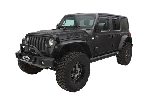 Bushwacker Flat Style Fender Flares 4pc (REAR): Jeep Wrangler (2018-24) / Gladiator 2020 - Black