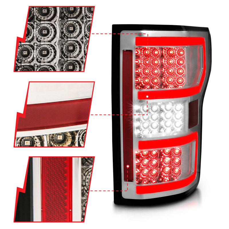 ANZO LED Taillights Chrome | Ford F-150 (18-19) (321340)