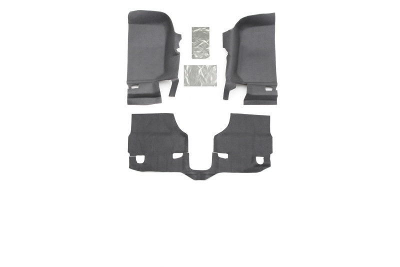 BedRug Front 3pc BedTred Floor Kit: Jeep Wrangler 2007-2010 w/ Heat Shields