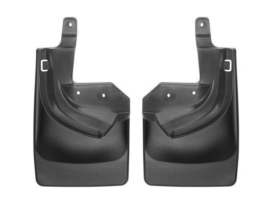 WeatherTech Rear MudFlaps (2PC, Black): Jeep Wrangler Rubicon 2018 - 2025 (w/OUT Steel Bumper)