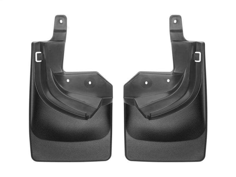 WeatherTech Rear MudFlaps (2PC, Black): Jeep Wrangler Rubicon 2018 - 2025 (w/OUT Steel Bumper)