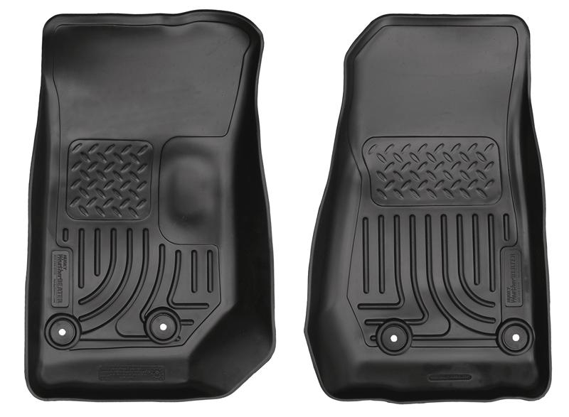 Husky Liners Black Front Floor Liners: Jeep Wrangler (2014-2017) / Wrangler JK (2018)