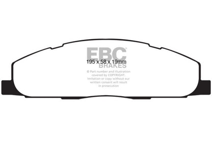 EBC Yellowstuff Rear Brake Pads: Dodge Ram 5.7L Hemi 2500 2009 - 2010 (2WD/4WD)