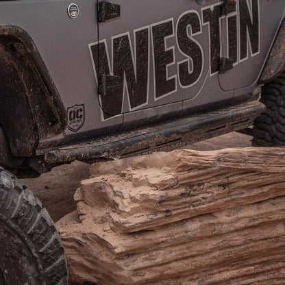 Westin Textured Black Triple Tube Rock Rail Steps: Jeep Wrangler (07-17) / Wrangler JK (18)