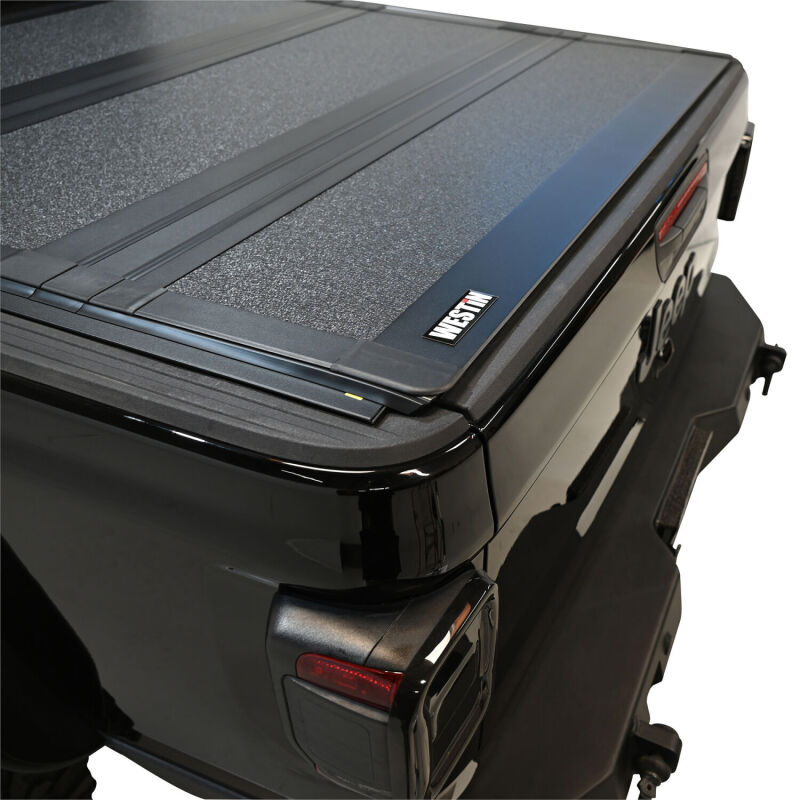 Westin Black Hard Tri-Fold Tonneau Cover: Jeep Gladiator JT 2020-2022 4WD 5ft Bed