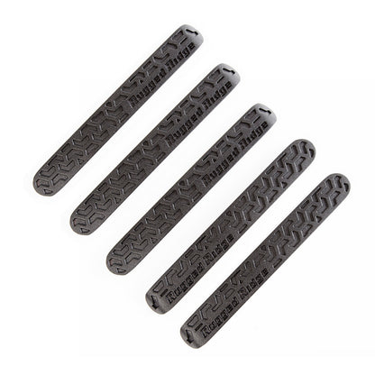 Rugged Ridge Elite Black Tread Door Handle Inserts Kit: Jeep Wrangler JK (07-18)