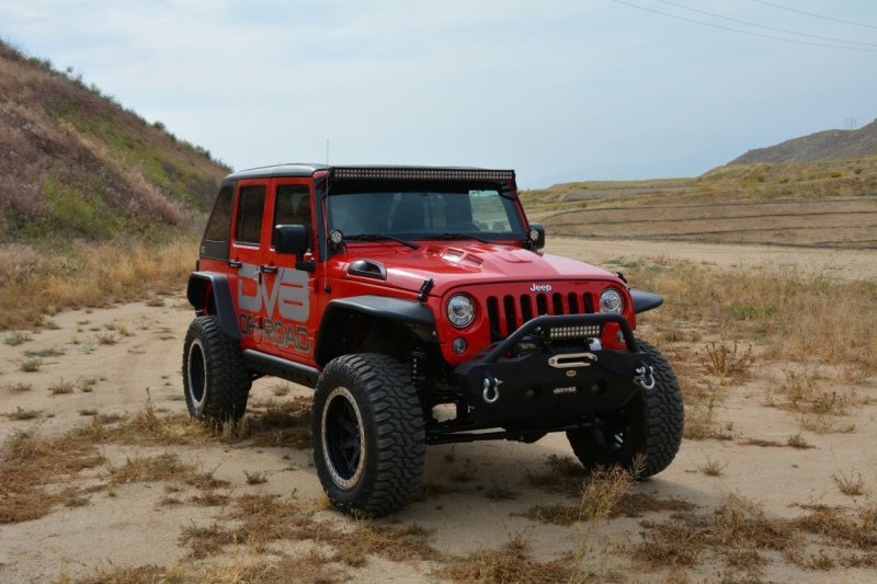 DV8 Offroad Metal Heat Dispersion Hood: Jeep Wrangler JK 2007-2018 w/ Primer Black