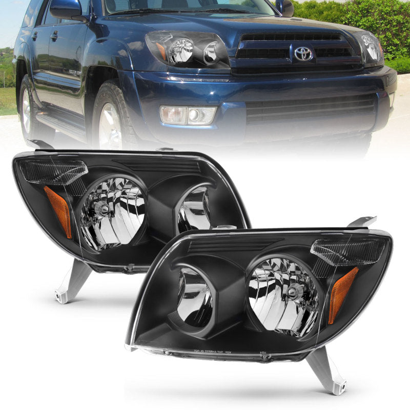 ANZO Crystal Headlights Black | Toyota 4Runner (03-05) (111394)