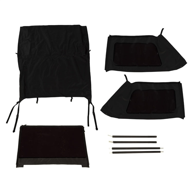 Rugged Ridge Montana Bowless Black Diamond Soft Top: Fits Most Jeep Wrangler JK Models (2007-2018)